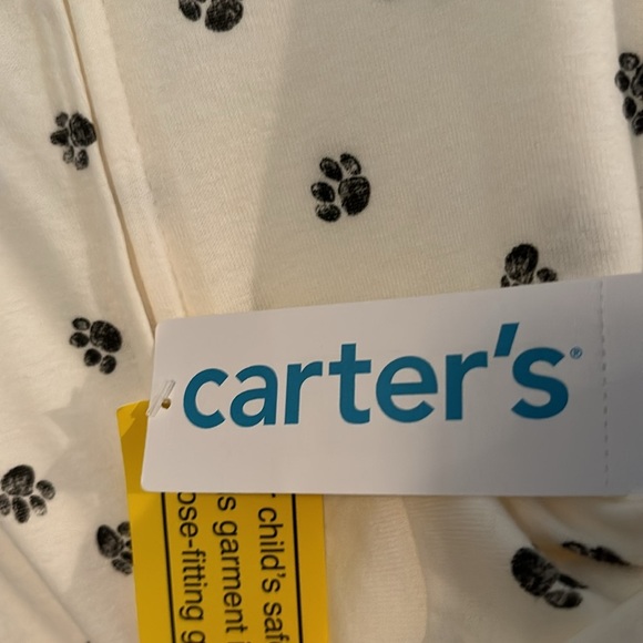 ⭐️NWT - Carter's Cream and Black Paw Print One Piece - Picture 9 of 10